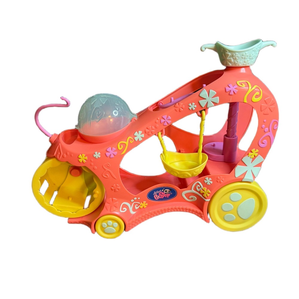 Littlest Pet Shop Get Better Center Rolling Rescue Ambulance Vehicle Pink Yellow